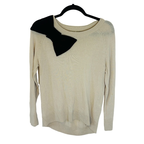 Kate Spade Revolve Wool Slouchy Raglan Sweater Deco Beige SZ XS - Picture 2 of 11